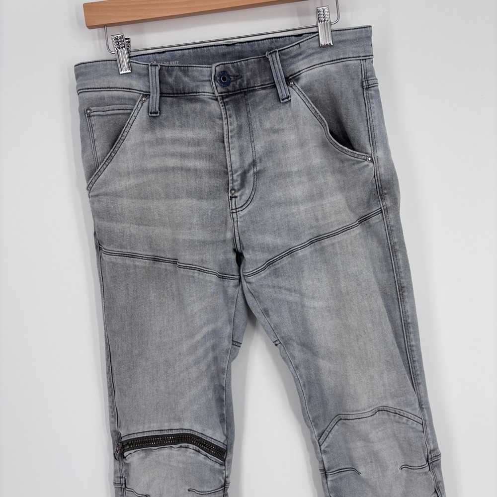 G-Star Raw 5620 3D Zip Knee Jeans Mens 31x32 (Tag 31x34) Grey Moto Biker Denim